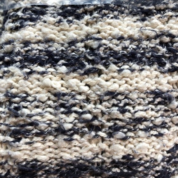 J. Jill Sweater Womens Large Gray Cream Striped Boucle 3D Knit Scoop Neck - Picture 9 of 11